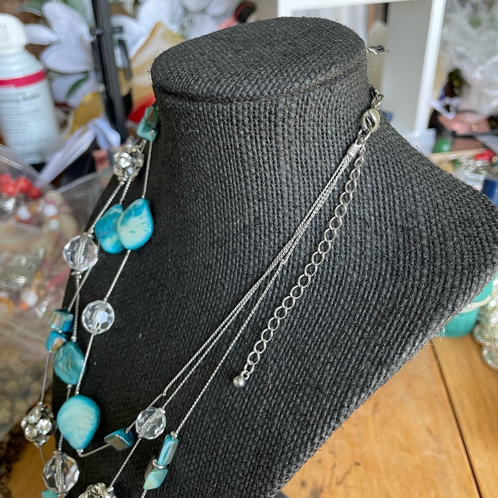 Blue Multi-Strand Necklace - Picture 2 of 2
